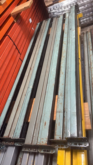 8ft (96") Tear Drop Pallet Rack Beams, Industrial Warehouses Heavy Duty Beams, USED