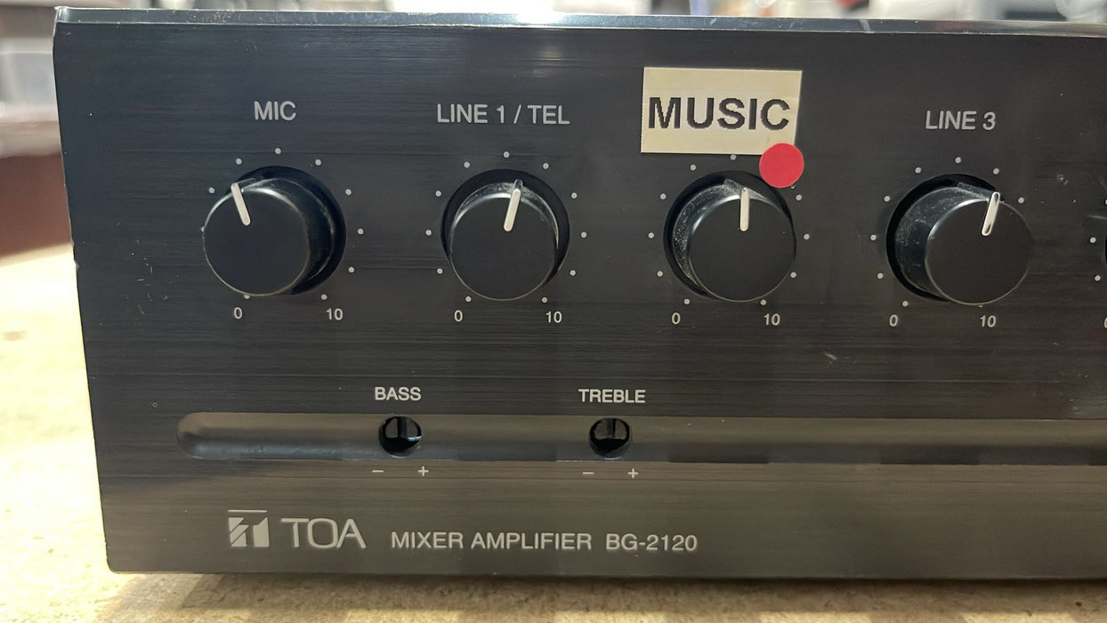 TOA BG-2120 CU 5-Channel Mixer and Power Amplifier, 120W