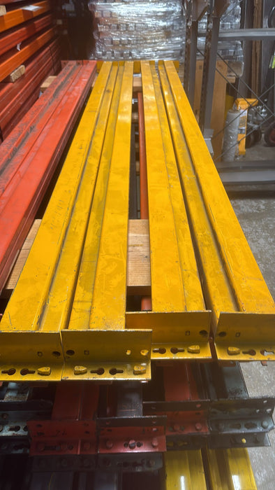8ft (96") Tear Drop Pallet Rack Beams, Industrial Warehouses Heavy Duty Beams, USED