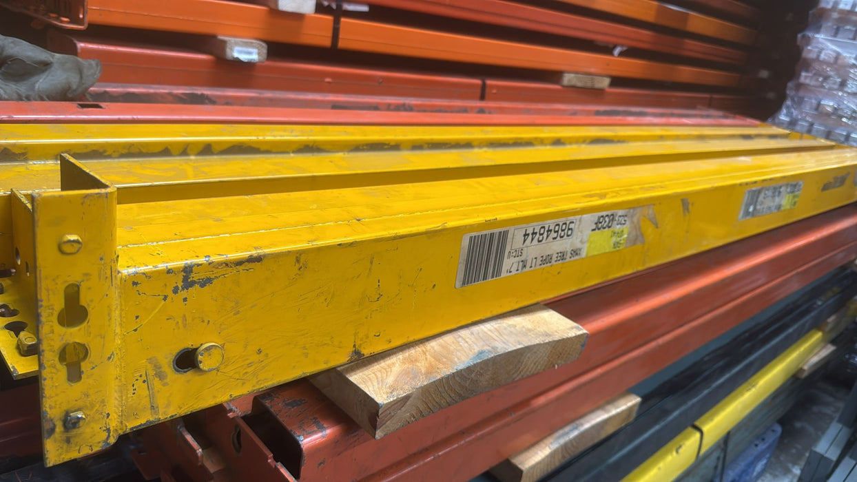 8ft (96") Tear Drop Pallet Rack Beams, Industrial Warehouses Heavy Duty Beams, USED