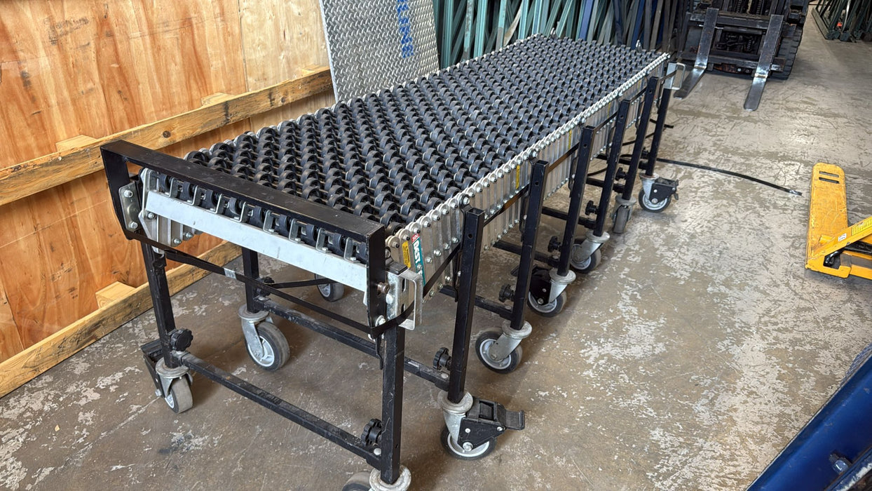 24" x 24' Gravity Conveyor Rollers 300 BestFlex Expandable/Portable , Used