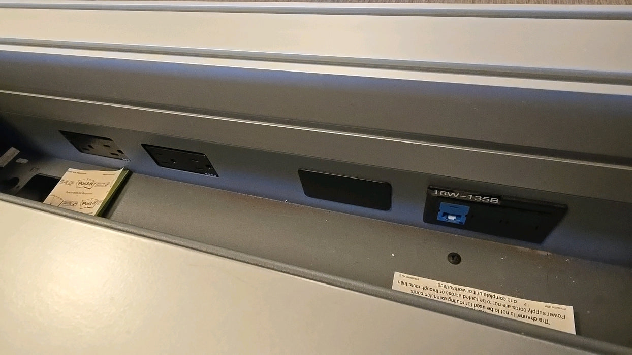 Steelcase Conference Desk 16ft x 5ft Office Conference Laminate Desk With Central Power Banks and Metal Base Modern