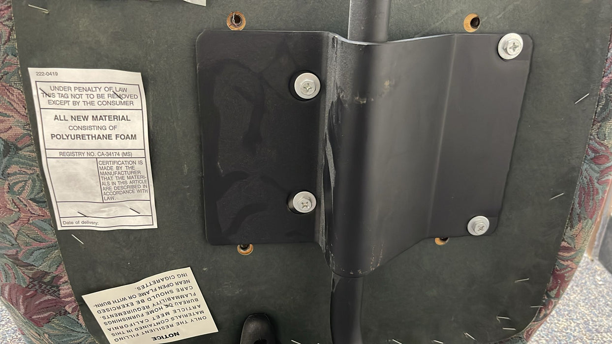 Vintage Cloth Office Desk Guest Chair Metal Frame/Legs