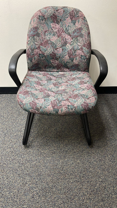 Vintage Cloth Office Desk Guest Chair Metal Frame/Legs