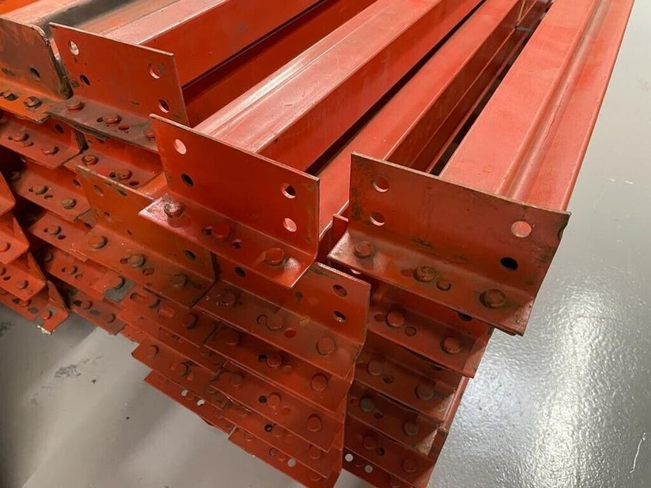 92" x 3 1/2" Tear Drop Pallet Beams Orange Industrial Warehouses Heavy Duty Beams