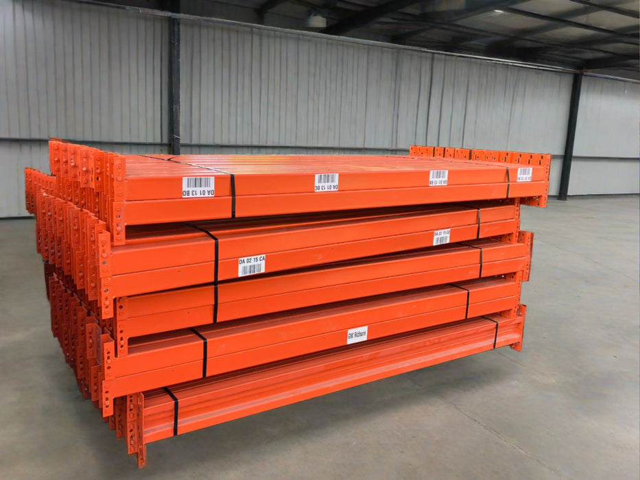 102" Length Tear Drop Pallet Rack Beams Industrial Warehouses Heavy Duty Beams USED