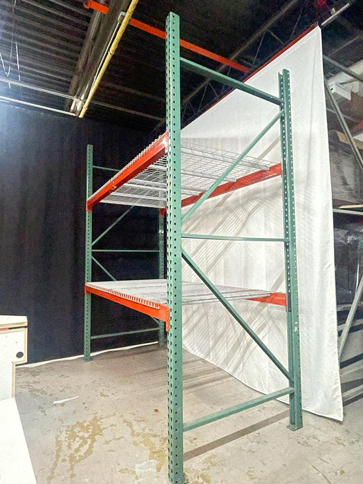 96"H x 102"W x 36"D - Warehouse Industrial Teardrop Pallet Racks Complete System - USED