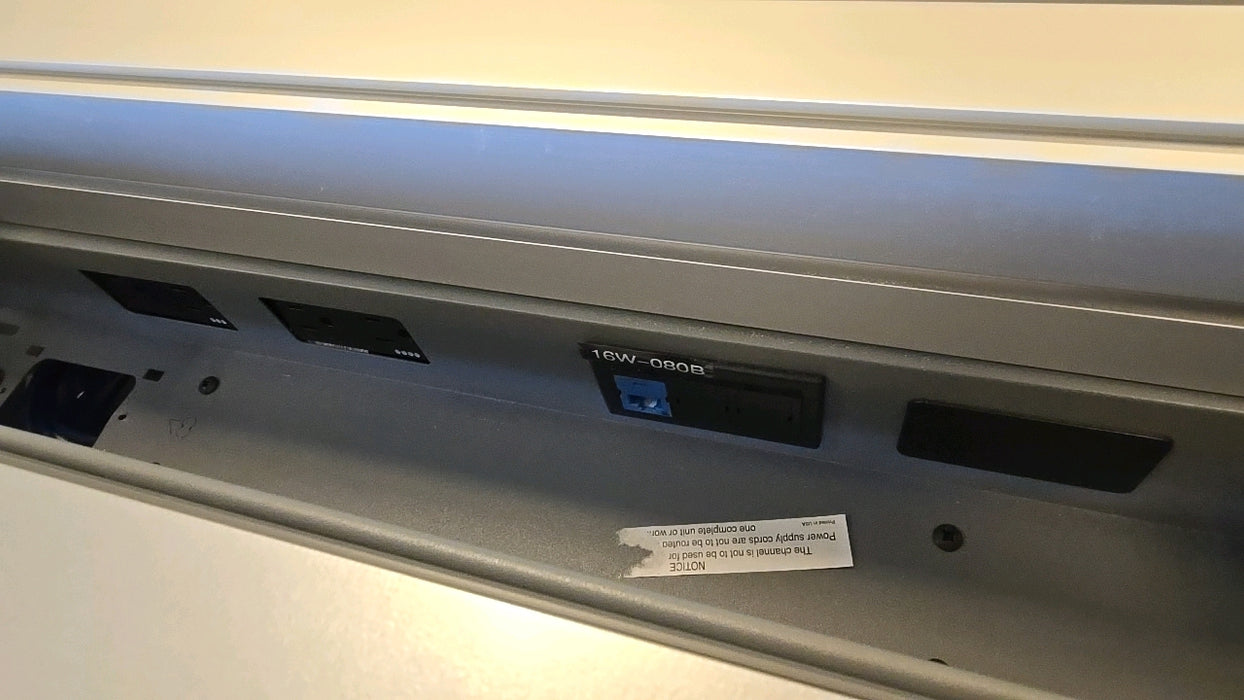 Steelcase Conference Desk 16ft x 5ft Office Conference Laminate Desk With Central Power Banks and Metal Base Modern