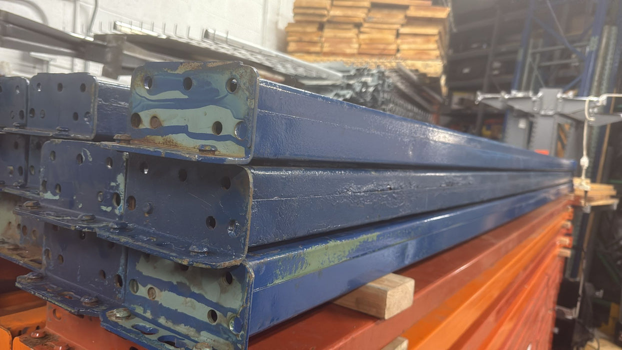 12ft (144") Length Tear Drop Pallet Rack Beams Industrial Warehouses Heavy Duty Beams, USED