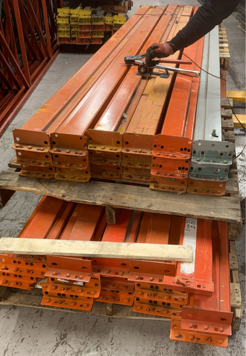 10ft (120") Tear Drop Pallet Rack Beams, Industrial Warehouses Heavy Duty Beams, USED