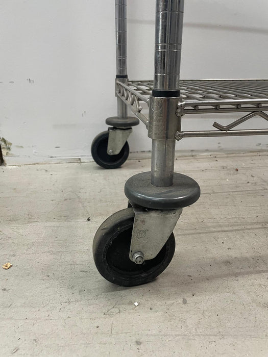 2-Shelf Rolling Wire Picking Utility Cart, 35"L x 18"W x 36"H , Adjustable Shelvings