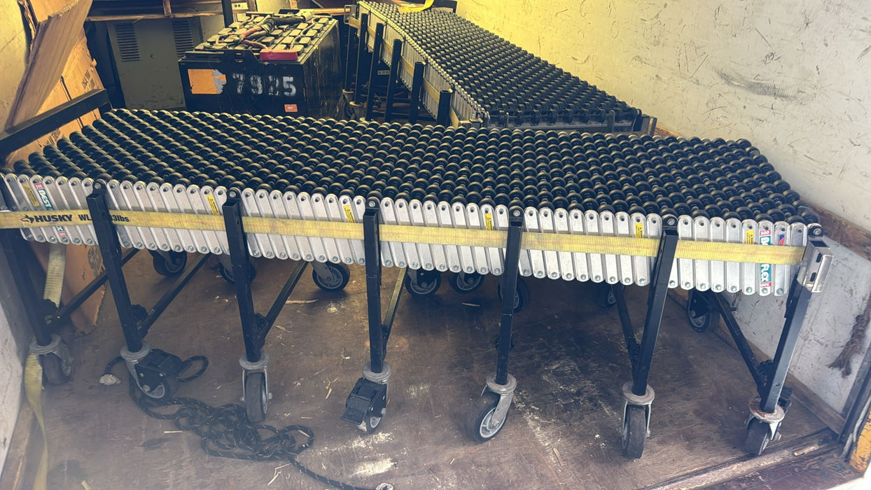 24" x 24' Gravity Conveyor Rollers 300 BestFlex Expandable/Portable , Used
