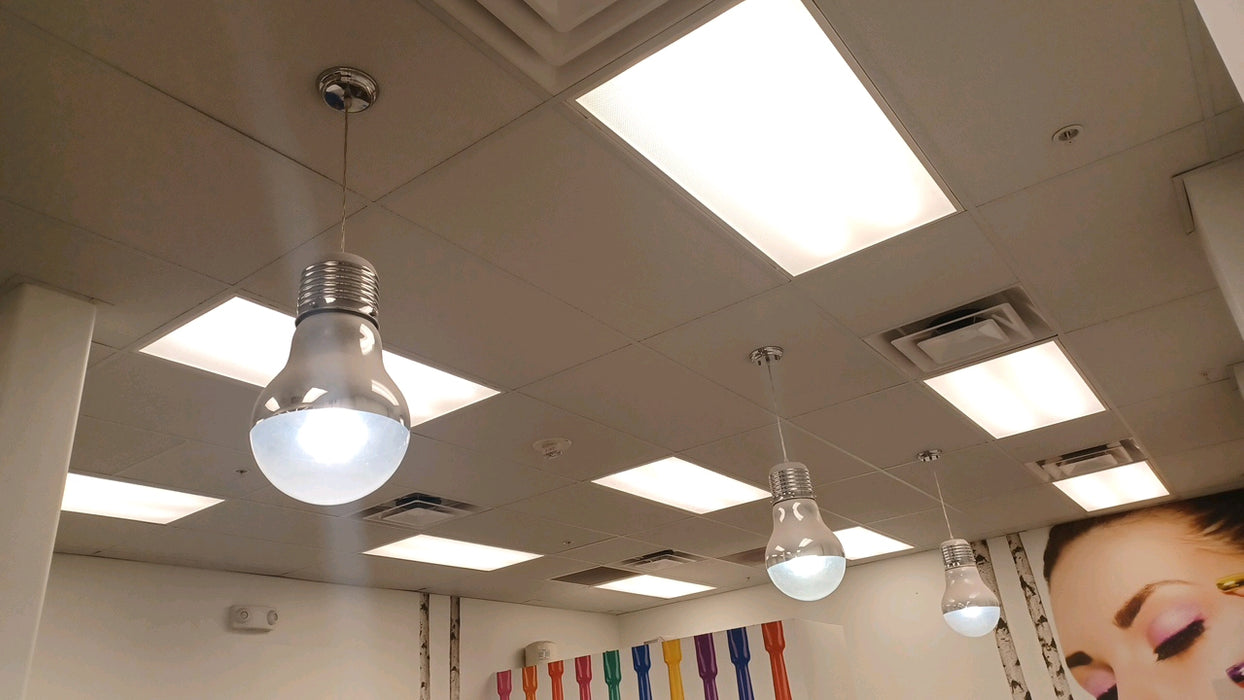 Gilese Cieling Lamp Pendant Bulb Chrome 22" Light Ornament Fixture