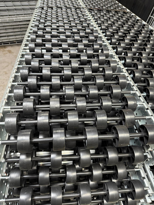 15”W x 90”L Gravity Roller Conveyor Flow Racking Conveyor, Used