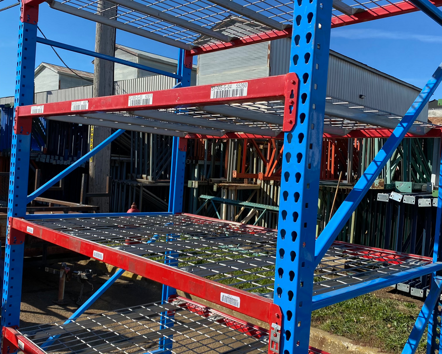 6ft (72" x 2.25") Length Tear Drop Pallet Rack Beams Industrial Warehouses Heavy Duty Beams USED
