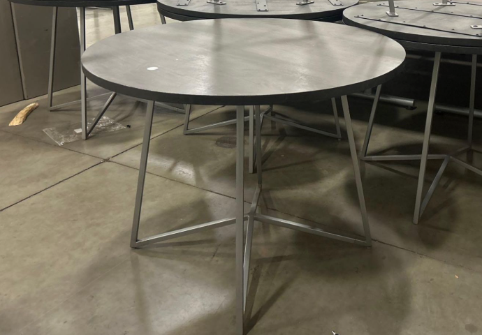 Round Office Coffee Table 40" Diameter, Height 30", Steel Legs