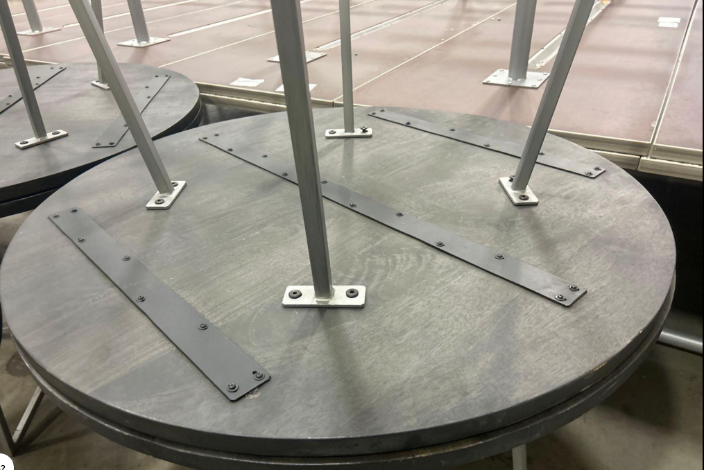 Round Office Coffee Table 40" Diameter, Height 30", Steel Legs