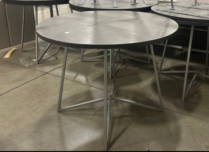Round Office Coffee Table 40" Diameter, Height 30", Steel Legs