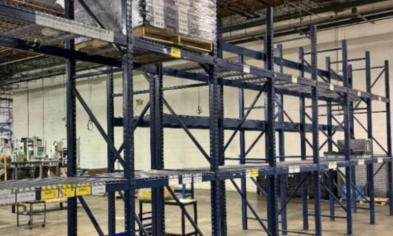 56" x 4" Teardrop Pallet Rack Box Beams – Heavy Duty, Used – Industrial Warehouse Shelving