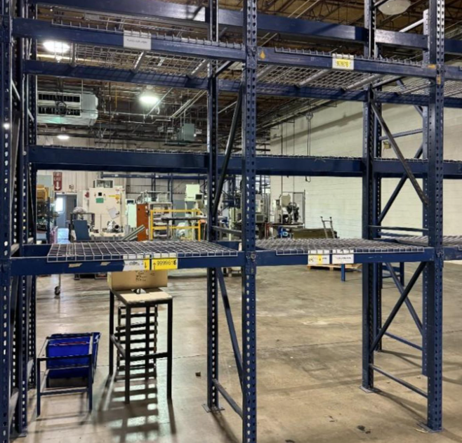 56" x 4" Teardrop Pallet Rack Box Beams – Heavy Duty, Used – Industrial Warehouse Shelving