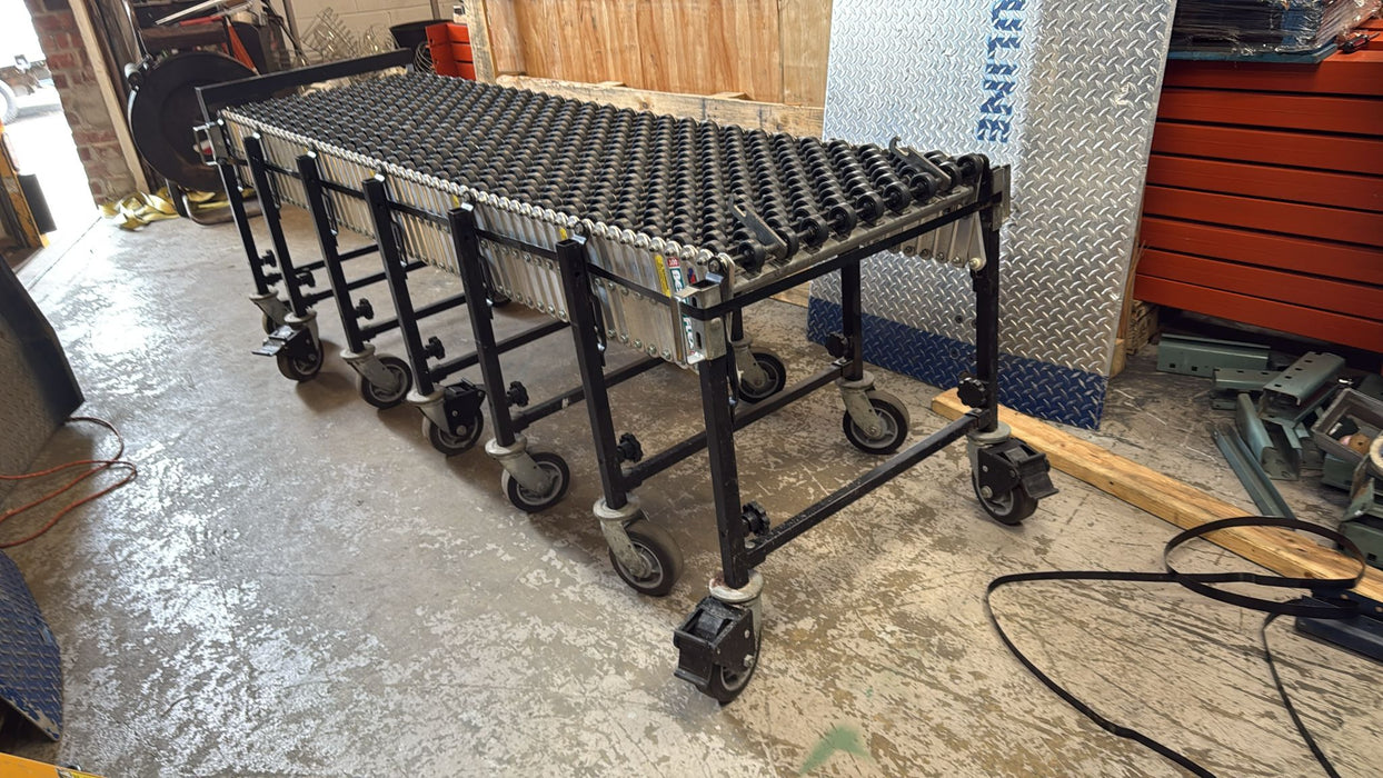 24" x 24' Gravity Conveyor Rollers 300 BestFlex Expandable/Portable , Used