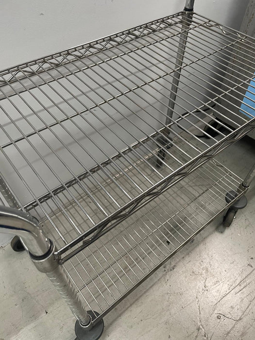 2-Shelf Rolling Wire Picking Utility Cart, 35"L x 18"W x 36"H , Adjustable Shelvings