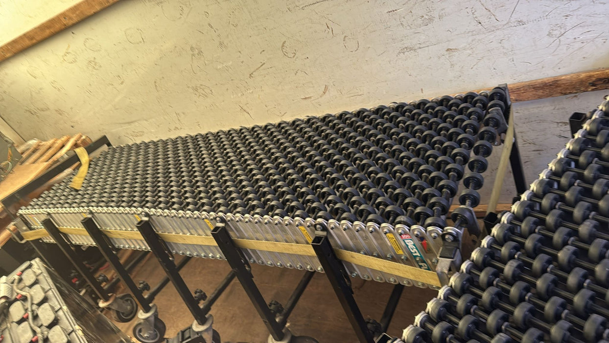 24" x 24' Gravity Conveyor Rollers 300 BestFlex Expandable/Portable , Used