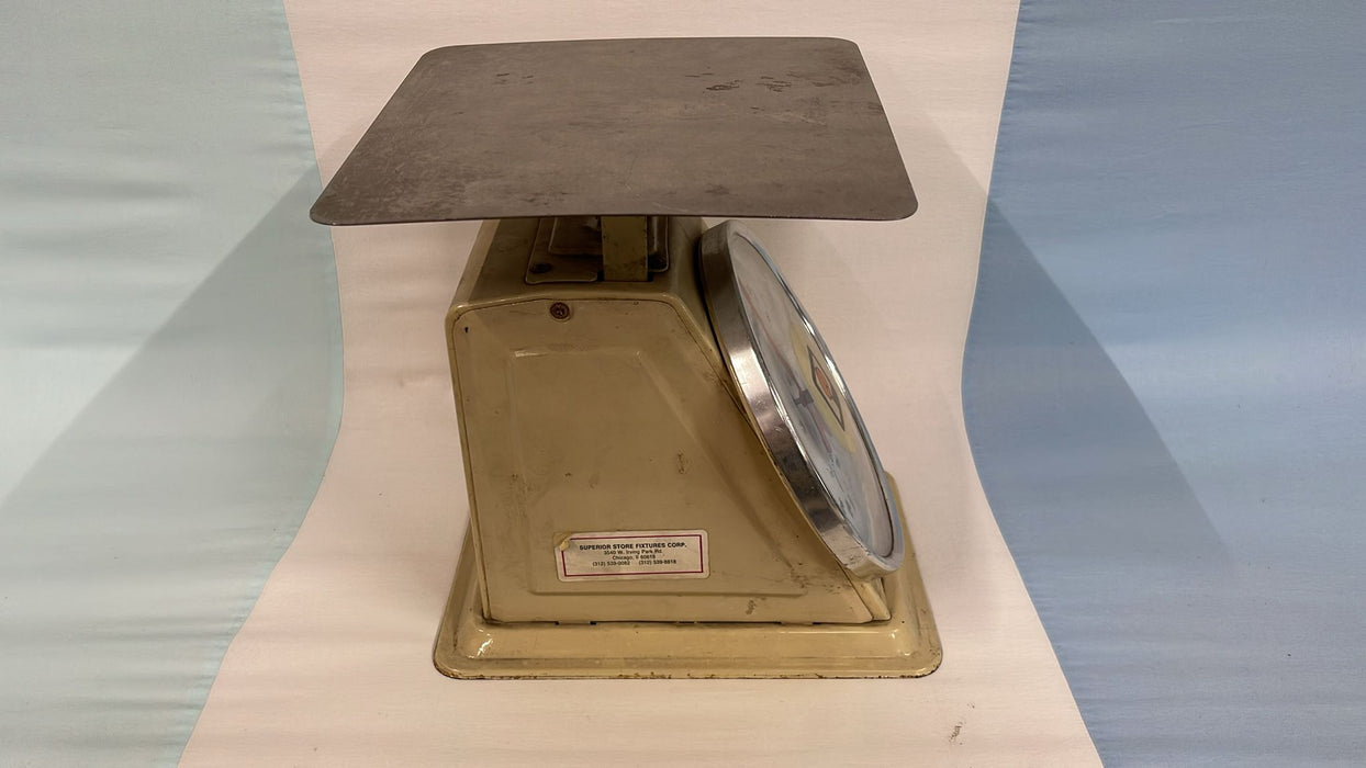 Vintage Antique Scale Pelouze Model 840 Tabletop Scale Temperature Compensated 0 to 40Lbs. Scale