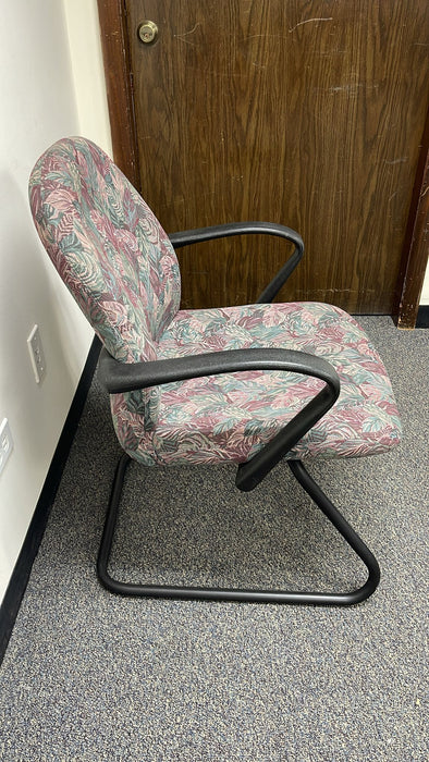 Vintage Cloth Office Desk Guest Chair Metal Frame/Legs