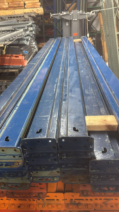 12ft (144") Length Tear Drop Pallet Rack Beams Industrial Warehouses Heavy Duty Beams, USED