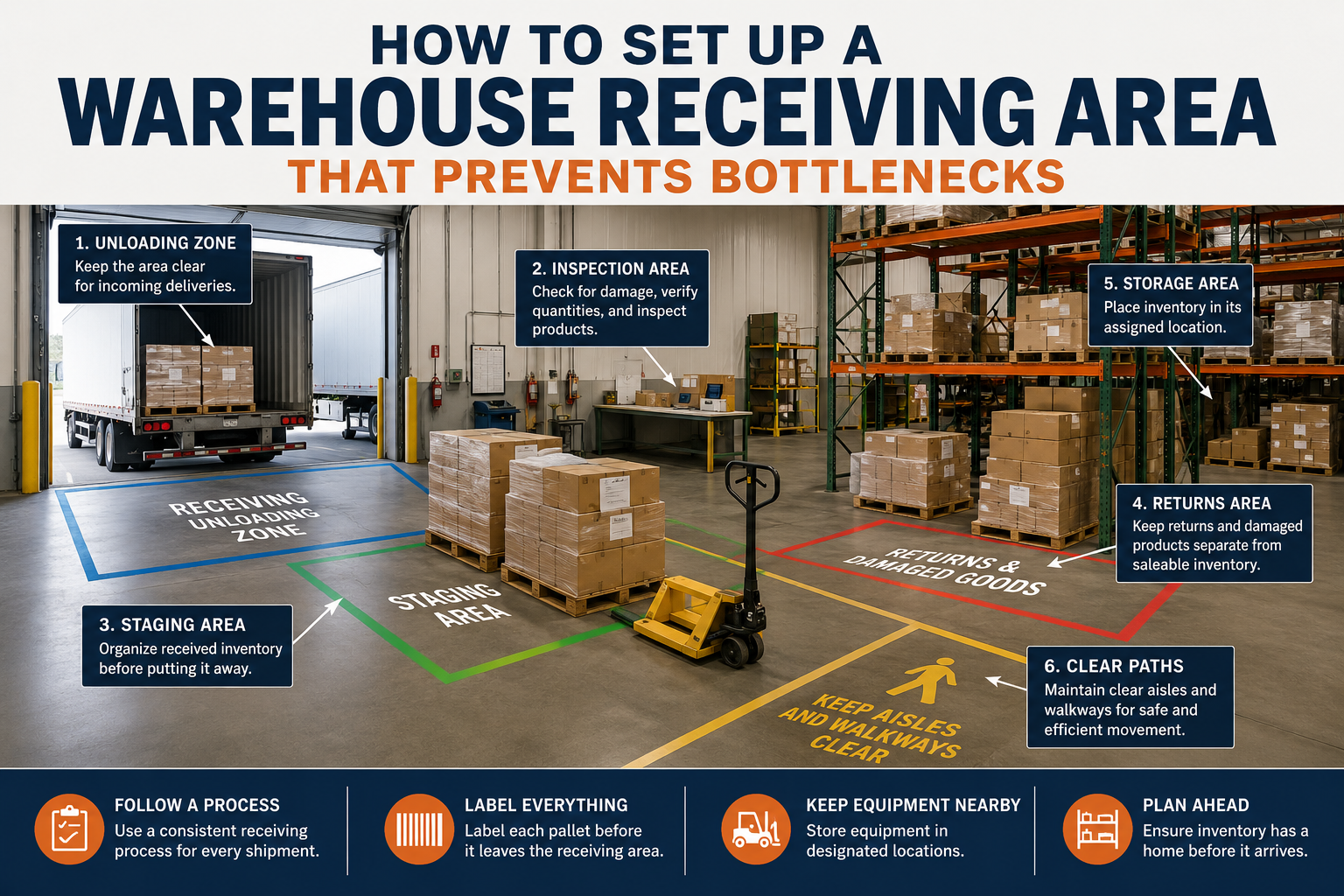 How to Set Up a Warehouse Receiving Area That Prevents Bottlenecks