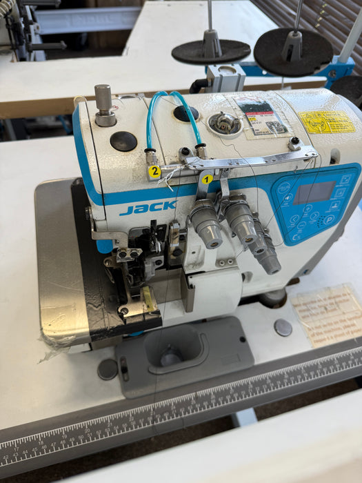 Jack C5-4 Computerized, Direct Drive, Double Needle Overlock with Suction Industrial Sewing Machine , Pre-Owned