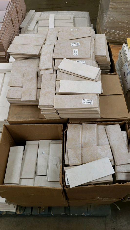 7-7/8" × 3" Assorted Listellos Ceramic Floor Boarder Tiles WHOLESALE PALLET DISCOUNTED