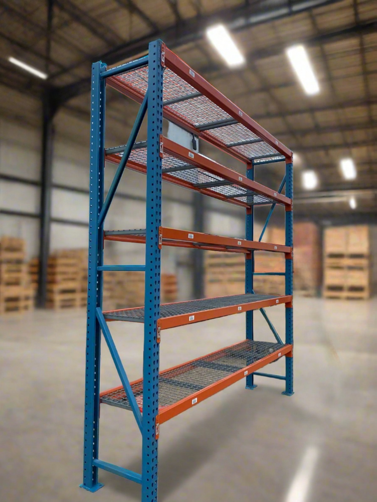 120"H x 24"D x 109"L Warehouse Industrial Teardrop Pallet Racks TearDrop System Complete Section