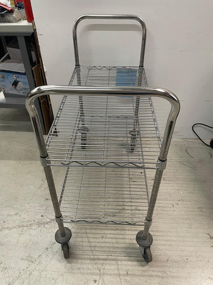 2-Shelf Rolling Wire Picking Utility Cart, 38.5"L x 18"W x 39"H , Adjustable Shelvings , Heavy Duty