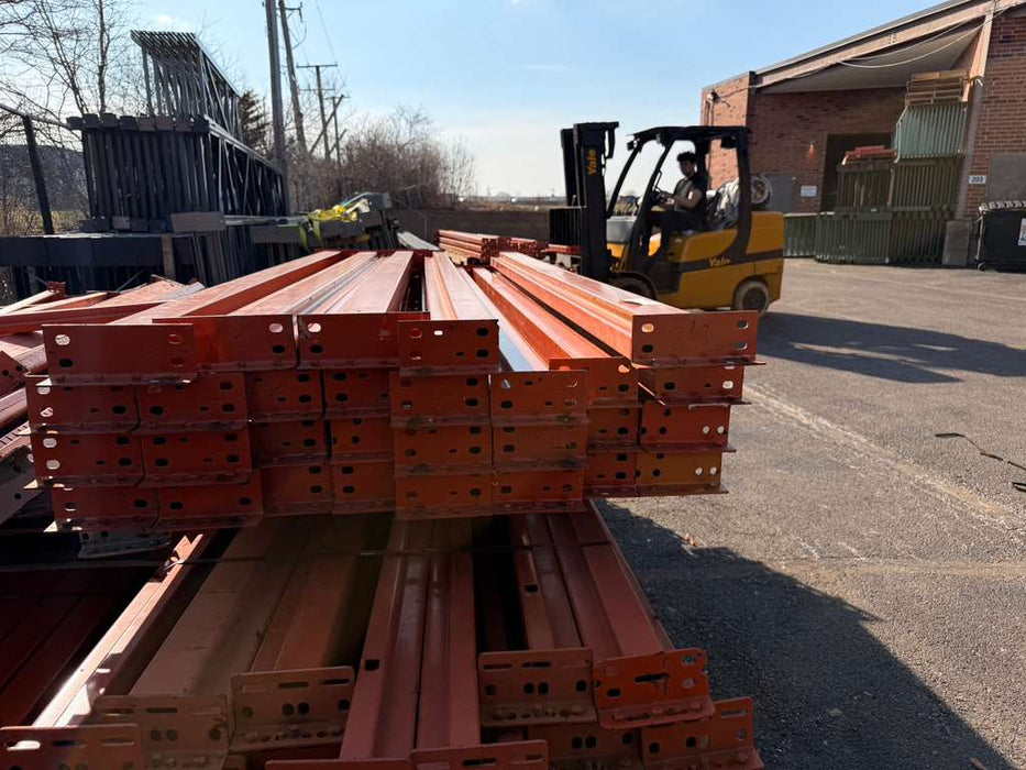 8.16ft (98") Tear Drop Pallet Rack Beams, Industrial Warehouses Heavy Duty Beams, USED