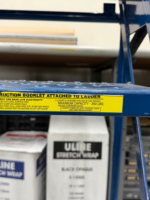 Ballymore 4 Step Lock-N-Stock Folding Rolling Ladder, 350 Lb. Capacity, Used