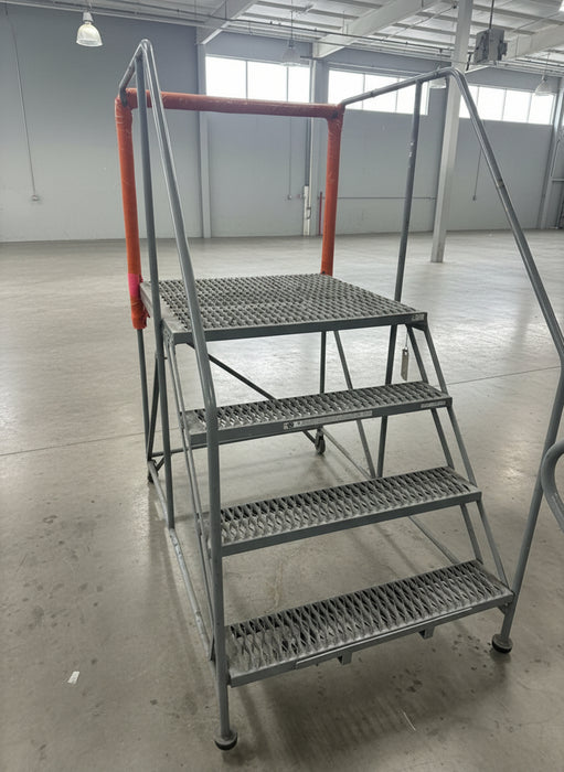 Uline 4-Step Mobile Safety Work Platform Rolling Ladder, 800lbs CAPACITY, Used