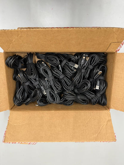 Micro USB 6ft Power Cable, Black , New - WHOLESALE BULK LOT OF 48pcs