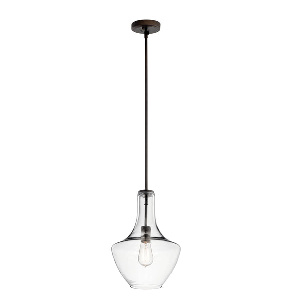 Kichler Everly Single Light 11" Wide Pendant with Clear Glass Shade, 42141 OZCLR