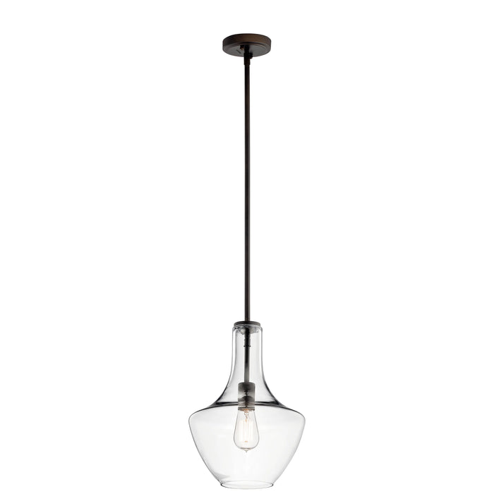 Kichler Everly Single Light 11" Wide Pendant with Clear Glass Shade, 42141 OZCLR