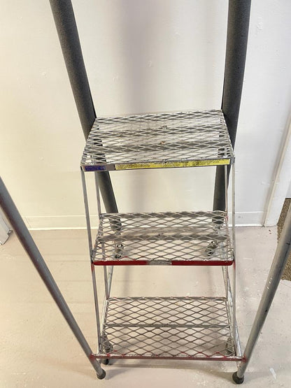 Ballymore Co. 3-Step Perforated Steel Rolling Safety Ladder