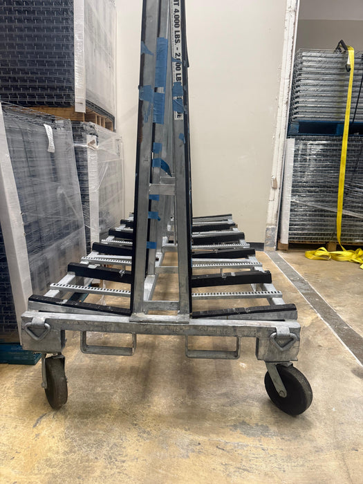 A-Frame Granite Slab/Glass Transport Rack on Wheels, Used