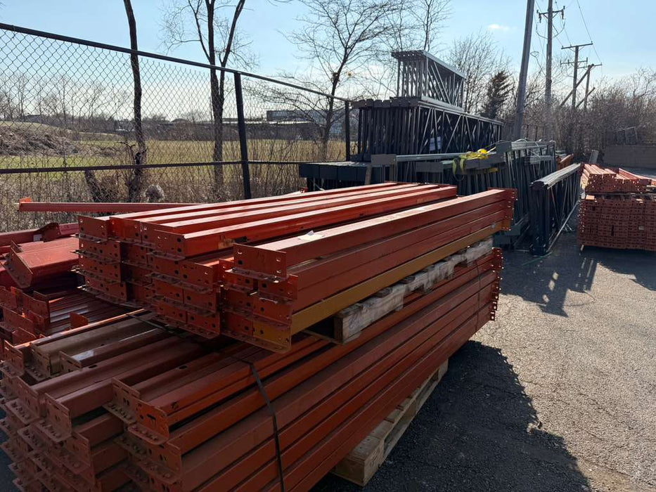 8.16ft (98") Tear Drop Pallet Rack Beams, Industrial Warehouses Heavy Duty Beams, USED