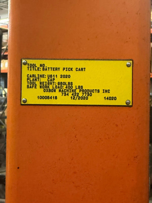 Oxbon Portable Cable Lifting Crain Swivel Cart, Cable 2500lbs CAP, Used