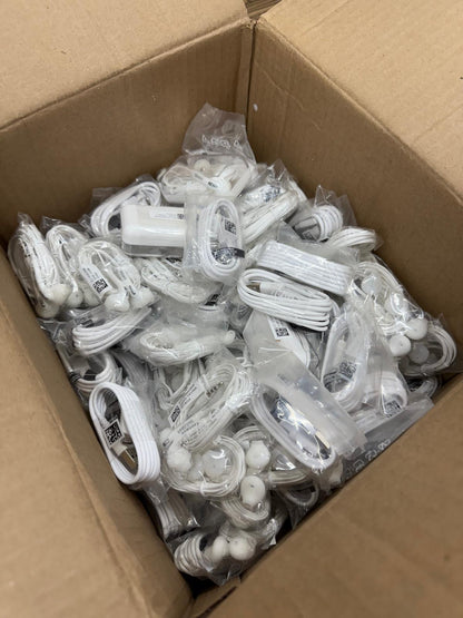 Samsung Wired Headphones and Micro-USB Charger Cables , New - WHOLESALE BULK LOT