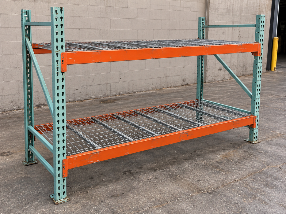 72"H x 42"D x 108"L Warehouse Industrial Heavy Duty Teardrop Pallet Racks, Starter Unit, Used