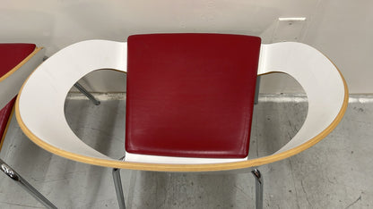 Office Armchairs White/Red Side Chair for Desk