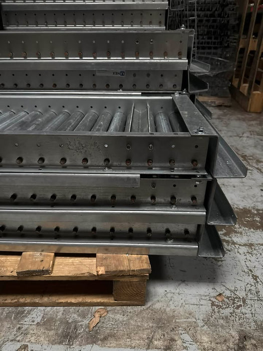 UNEX® 17.5"W Gravity Roller Conveyor, 8ft Length for Gravity Flow Pallet Racking, Used