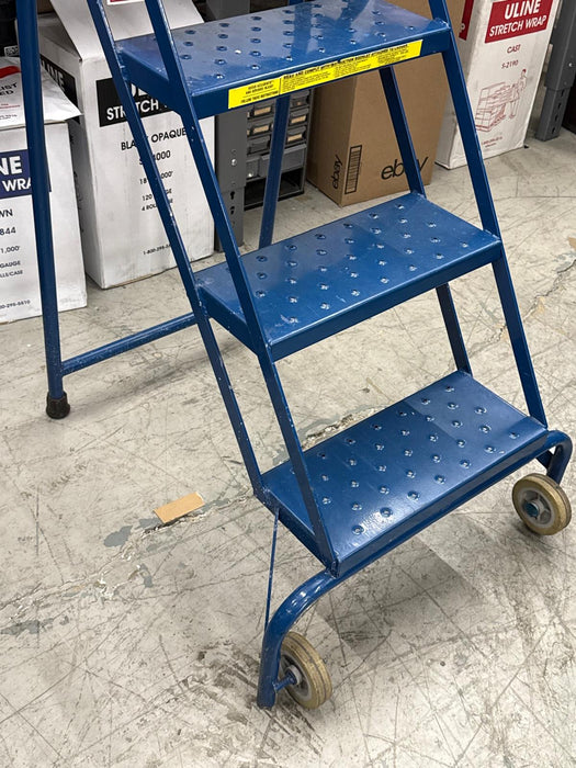 Ballymore 4 Step Lock-N-Stock Folding Rolling Ladder, 350 Lb. Capacity, Used